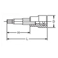 1/2 Sq. Dr. Bit Socket  13mm Hex Length 50mm