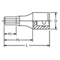 1/2 Sq. Dr. Bit Socket  5/32 Hex Length 100mm