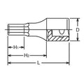 1/2 Sq. Dr. Bit Socket  11/32 Hex Length 75mm