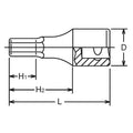 1/2 Sq. Dr. Bit Socket  14mm Hex Length 100mm