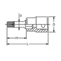 1/2 Sq. Dr. Bit Socket XZN M18 Triple Square Length 100mm