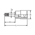 1/2 Sq. Dr. Bit Socket XZN M8 Triple Square Length 100mm