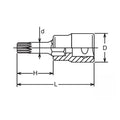 1/2 Sq. Dr. Bit Socket XZN M14 Triple Square Length 120mm