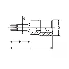 1/2 Sq. Dr. Bit Socket XZN M14 Triple Square Length 60mm - Ko-ken USA