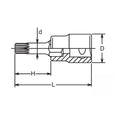 1/2 Sq. Dr. Bit Socket XZN M8 Triple Square Length 60mm