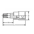 1/2 Sq. Dr. Bit Socket Ribe-CV M13  Length 100mm