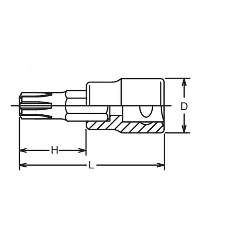 1/2 Sq. Dr. Bit Socket Ribe-CV M13 Length 60mm – Ko-ken USA