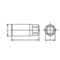 1/2 Sq. Dr. Stud puller  1/2 21mm Hex Length 75mm