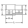 1/2 Sq. Dr. Adaptor  16mm 6 point Length 40mm For 106