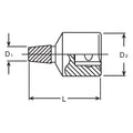 1/2 Sq. Dr. Bolt Twister  16mm  Length 37mm