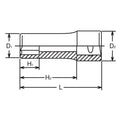 1/2 Sq. Dr. Socket  1/2 6 point Length 77mm