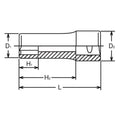 1/2 Sq. Dr. Socket  25/32 6 point Length 77mm