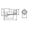 1/2 Sq. Dr. Socket  24mm 6 point Length 57mm For Oil pressure switch