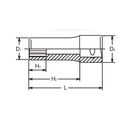 1/2 Sq. Dr. Socket  1/2 12 point Length 77mm