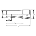 1/2 Sq. Dr. Socket  10mm Surface Length 77mm