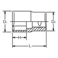 1/2 Sq. Dr. Chrome SAE 6 Point Socket  1.1/4