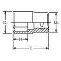 1/2 Sq. Dr. Chrome SAE 6 Point Socket  1.1/8