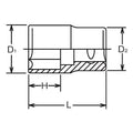 1/2 Sq. Dr. Chrome SAE 6 Point Socket  15/16