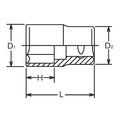 1/2 Sq. Dr. Chrome SAE 6 Point Socket  1