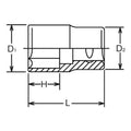 1/2 Sq. Dr. Chrome SAE 6 Point Socket  25/32