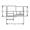 1/2 Sq. Dr. Chrome SAE 6 Point Socket  3/8