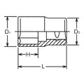 1/2 Sq. Dr. Chrome SAE 6 Point Socket  5/8