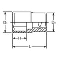 1/2 Sq. Dr. Chrome SAE 6 Point Socket  7/8