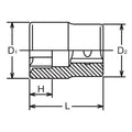 1/2 Sq. Dr. LHS Socket  10S