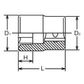 1/2 Sq. Dr. LHS Socket  8S