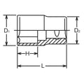 1/2 Sq. Dr. Chrome 6 Point Metric Socket  10mm