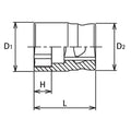 1/2 Sq. Dr. Chrome Z-Series 6 Point Metric Socket  10mm