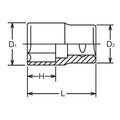 1/2 Sq. Dr. Socket Whitworth 1/2 6 point Length 40mm