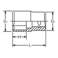 1/2 Sq. Dr. Socket Whitworth 3/4 6 point Length 47mm