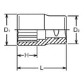 1/2 Sq. Dr. Chrome SAE 12 Point Socket  1.1/4