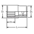 1/2 Sq. Dr. Chrome SAE 12 Point Socket  3/8