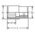 1/2 Sq. Dr. Socket  10mm Surface Length 37mm