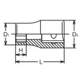 1/2 Sq. Dr. Socket TORXplus® 10EPL Low Profile Length 36mm