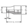 1/2 Sq. Dr. TORXplus® 10EPRL Low Profile Socket - Length 36mm