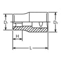 1/2 Sq. Dr. Socket TORX® E10N Low Profile Length 36mm