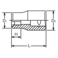 1/2 Sq. Dr. Socket TORX® E12  Length 37mm