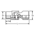 1/2 Sq. Dr. Universal Socket  7/8 6 point Length 72mm