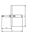 T Handle  1/2 Square Length 264 x 350mm Sliding Bar Free Turn Grip