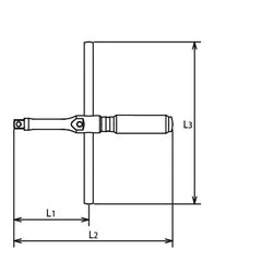 T Handle 1/2 Square Length 264 x 350mm Sliding Bar Free Turn Grip