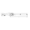 1/2 Sq. Dr. Ratchet Handle  24 teeth  Length 410mm  Polished Handle