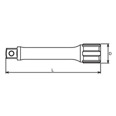 1/2 Sq. Dr. Extension Bar Length 1000mm - Ko-ken USA