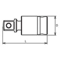 1/2 Sq. Dr. Universal Joint  1/2 Square Length 55.8mm Z-series