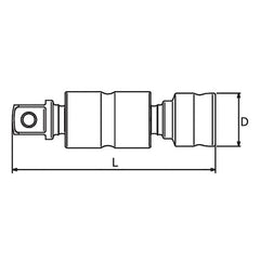 1/2 Sq. Dr. Universal Double Joint 1/2 Square Length 87.2mm