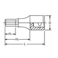 3/4 Sq. Dr. Bit Socket  12mm Hex Length 75mm