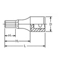 3/4 Sq. Dr. Bit Socket  18mm Hex Length 75mm