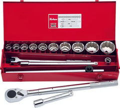 3/4 Sq. Dr. 16 Piece 12-Point Metric Socket Set 22-60mm - Ko-ken USA